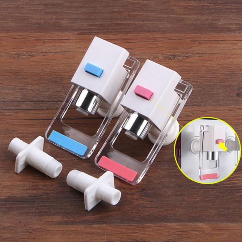 2 Pcs Replacement Faucet Spout for Water Dispenser with Two Water Valves Durable Blue and Red Pack Easy to Operate