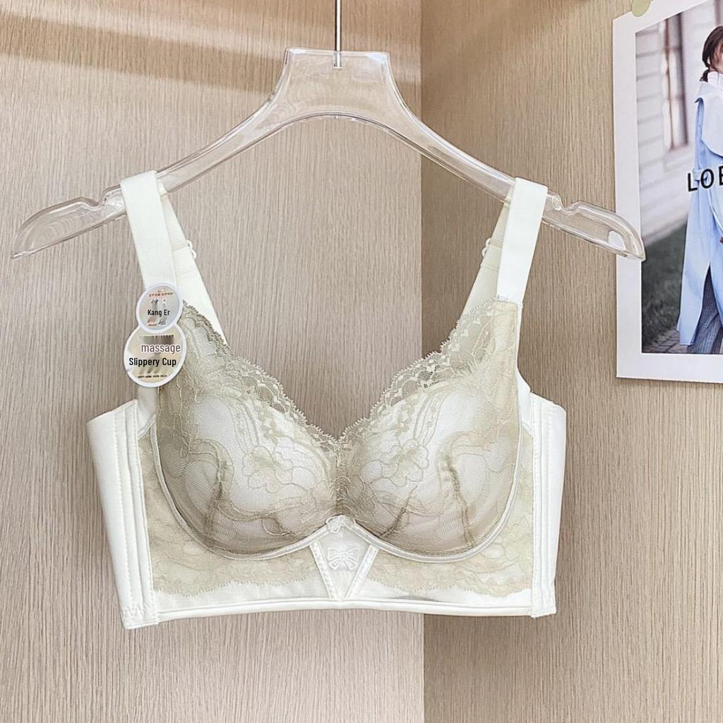 Trådlös W-formad Halvmåne Anti-hängning BH: Lyft & Stöd med Spets Justerbar Design