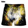 New Wolf 3D Digital Print Man Swim Shorts Casual Loose Men's Shorts Customized Design Comfortable Breathable Summer Wear Clothes
