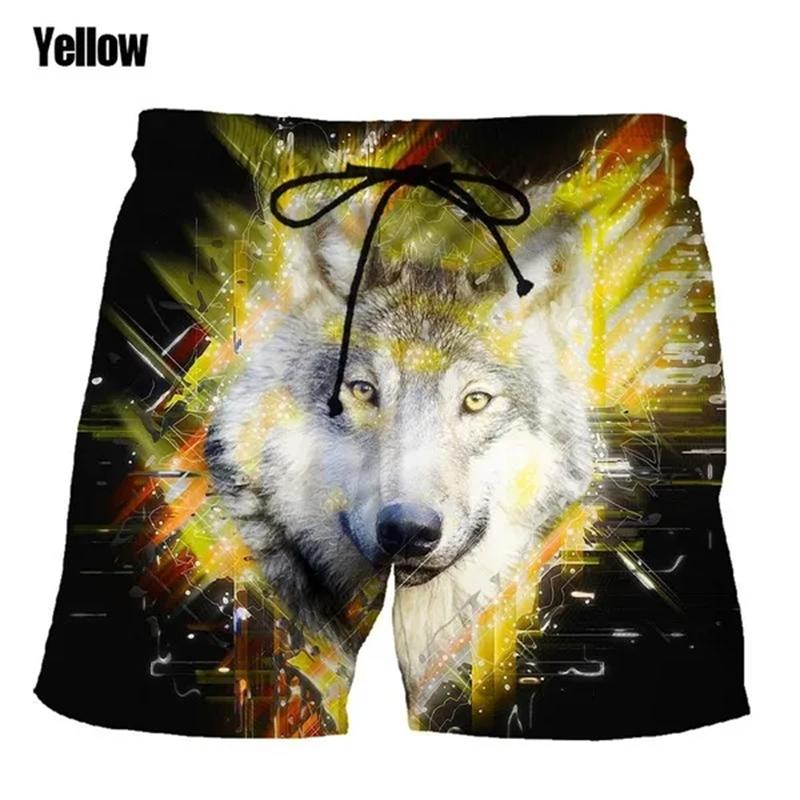 New Wolf 3D Digital Print Man Swim Shorts Casual Loose Men's Shorts Customized Design Comfortable Breathable Summer Wear Clothes