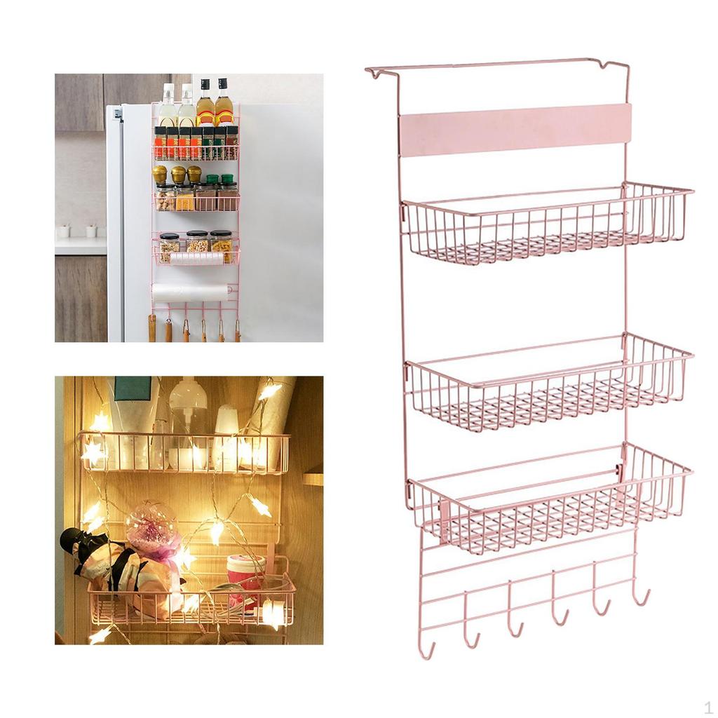 Organizador de despensa de 3 niveles para puerta, almacenamiento de especias para armario y dormitorio