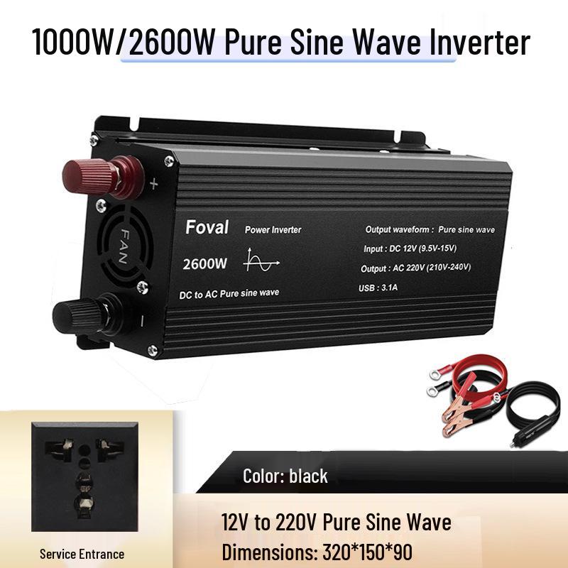 800W/2200W Car Sine Wave Inverter 12V To 220V EU Standard
