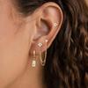 3pcs Set Charm Gold Color Stainless Steel Four-leaf Crystal Stud Earrings for Women Temperament Piercing Chain Jewelry Set Gift