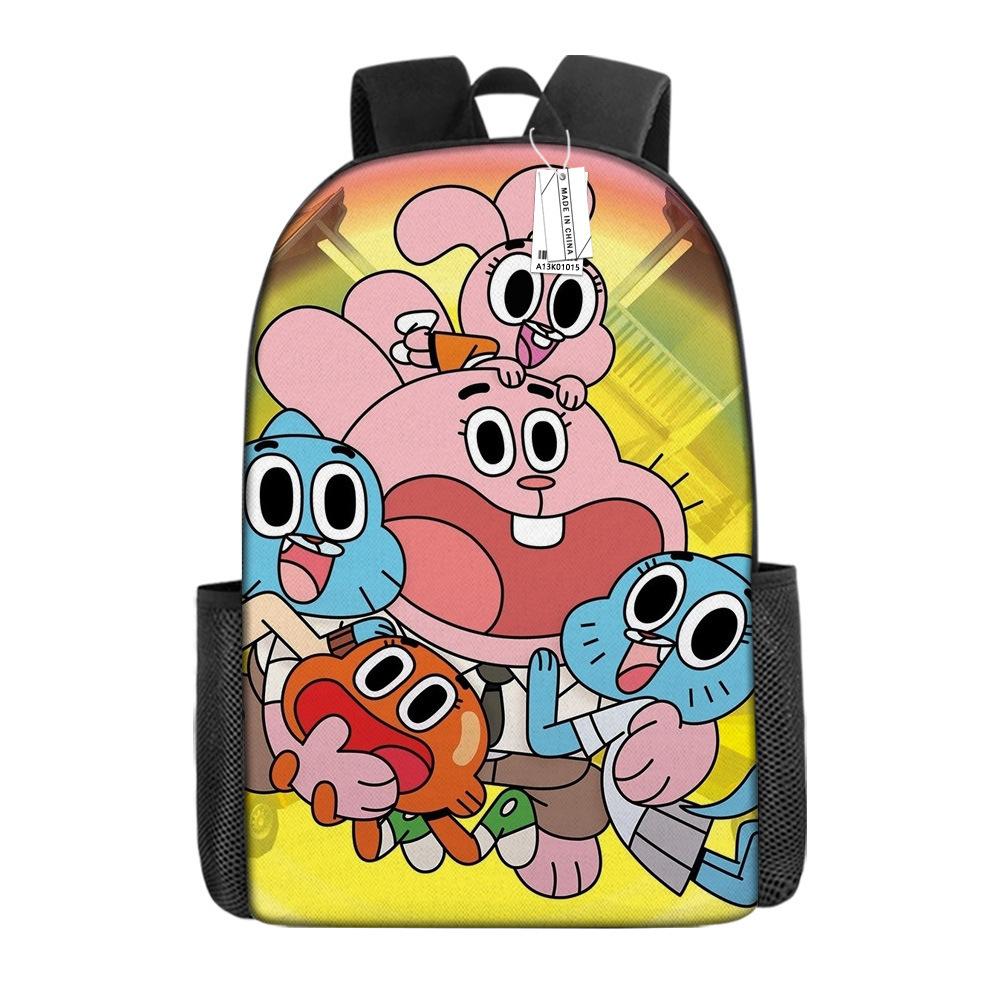 Zaino Scolastico per Bambini Gum Fun World Set 3 Pezzi Leggero Cartone Animato Carino Grande Capacità