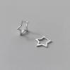 Glossy Hollow Star Hoop Earrings for Women Vintage Geometric Gold Color Ear Buckle Earring Christmas Jewelry Gift