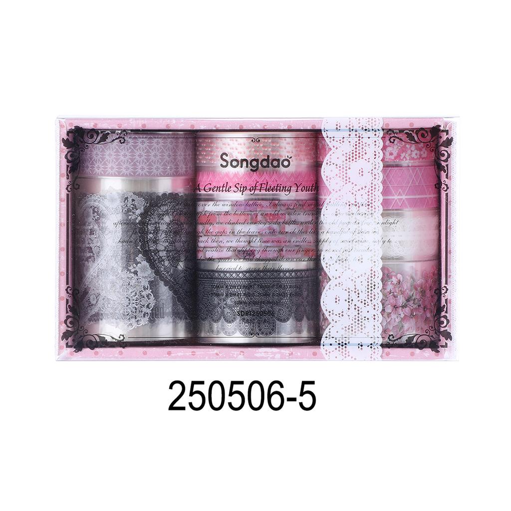 10Roll/Box Flower PET Tape Lace Masking Tape DIY Scrapbooking Sticker Journal Diary Aesthetic Stationery Campus gift