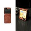 Samsung Galaxy Z Flip7 Crazy Horse Leather Folding Screen Case - Leather Texture Frosted Protective Cover