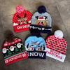 Cute Elk Snowman Santa Claus Pattern Christmas Theme Warm Knitted Hat Winter For