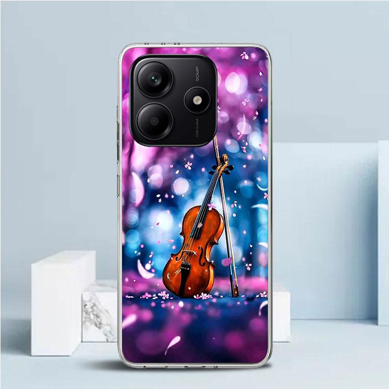 

Music Violin Soft Cover for Xiaomi Redmi Note 15 14 13 12 Pro Plus Phone Case 14S 11S 11T 11E 10S 10 4G Pattern Shell Redmi Note Redmi Note 14 4G