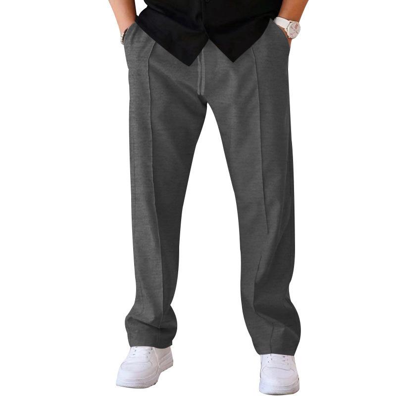 

2026 New Pants Men s Spring and Summer Loose Straight Sports Casual Trousers American Oversize Trousers M темно-серого