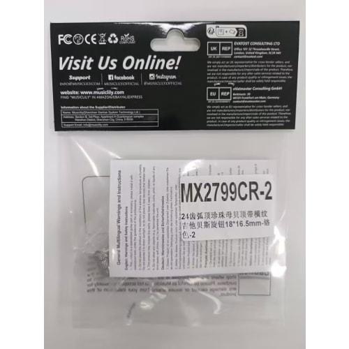 Musiclily Pro Inch-Tone Steel Dome Knobs, Mother of Pearl, Chrome, for USA Electric Guitars and Basses (Set of 2)