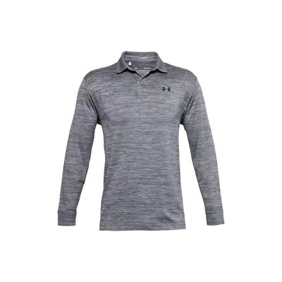 Logo Print Square Neck Long Sleeve Polo Shirt Herren Polohemden Grau 1361610-035