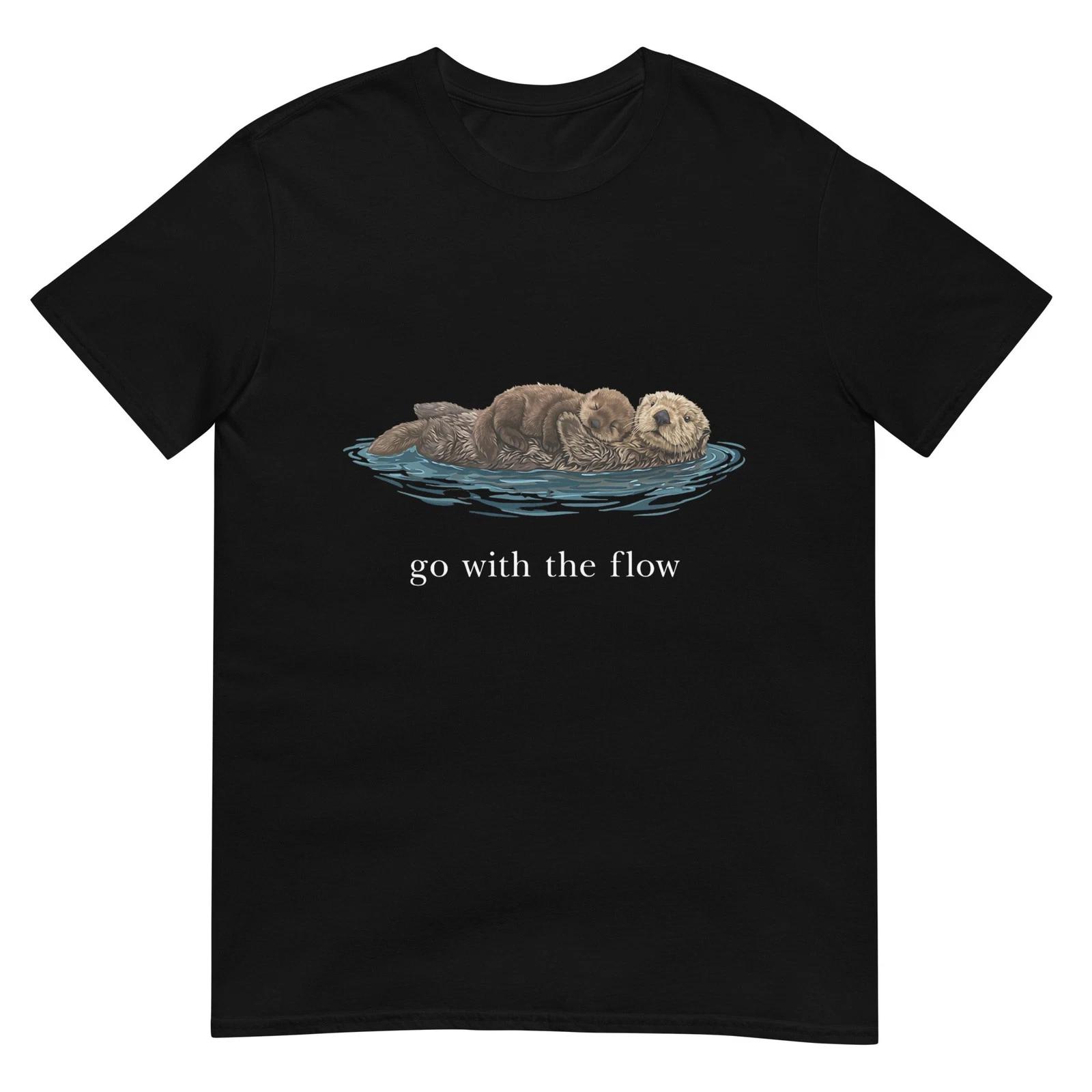 Go with The Flow Sea Otter T-Shirt 4XL