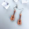 Personalized Small Guitar Earrings for Women Men Musical Lover Jewelry Cool Guitar Dangle Earrings