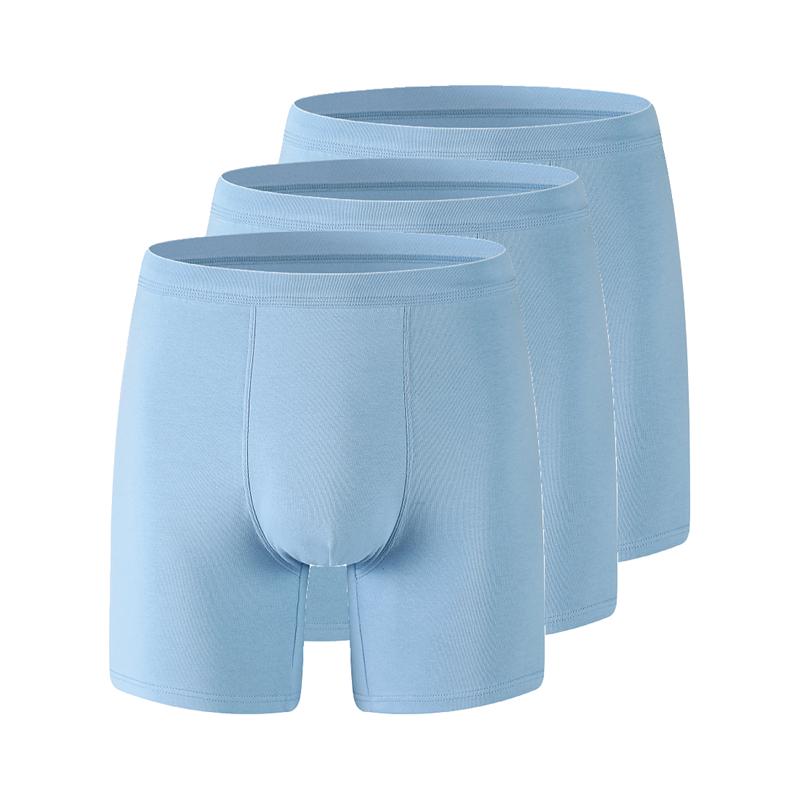 3 Pcs Men's Boxer Shorts Leg Lengthened Underwear Cotton Panties XL 2XL 3XL 4XL 5XL 6XL 7XL