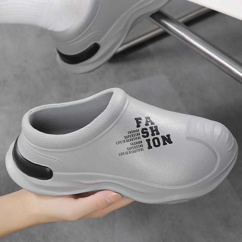 Summer Chef Shoes Anti Slip and Oil Proof Work Shoes Lazy Slippers Casual Trendy Slipper One Step Garden Shoes For Beach