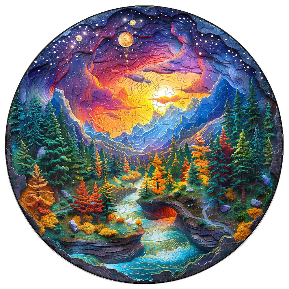 Colorful Dream Starry Sky Wooden Jigsaw Puzzle - DIY Intelligent Toy for Kids Adults - Perfect for Christmas Halloween Birthda