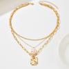Multi Layer Stackable Necklace, Cool Tone Ins Shell Choker Clavicle Chain for Women