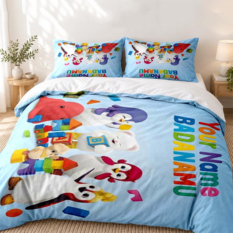 Badanamu Custom Name 3pc set Perfect for bedroom use Comfortable bedding set includes a duvet cover and two pillowcases Ideal birthday or Christmas gi