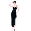 Korean Version of the New Summer Pure Desire Style Spice Girl Design Sense Suspender Skirt Women's Empty Mesh Sexy Hip-wrapped Split-ended Long Dress