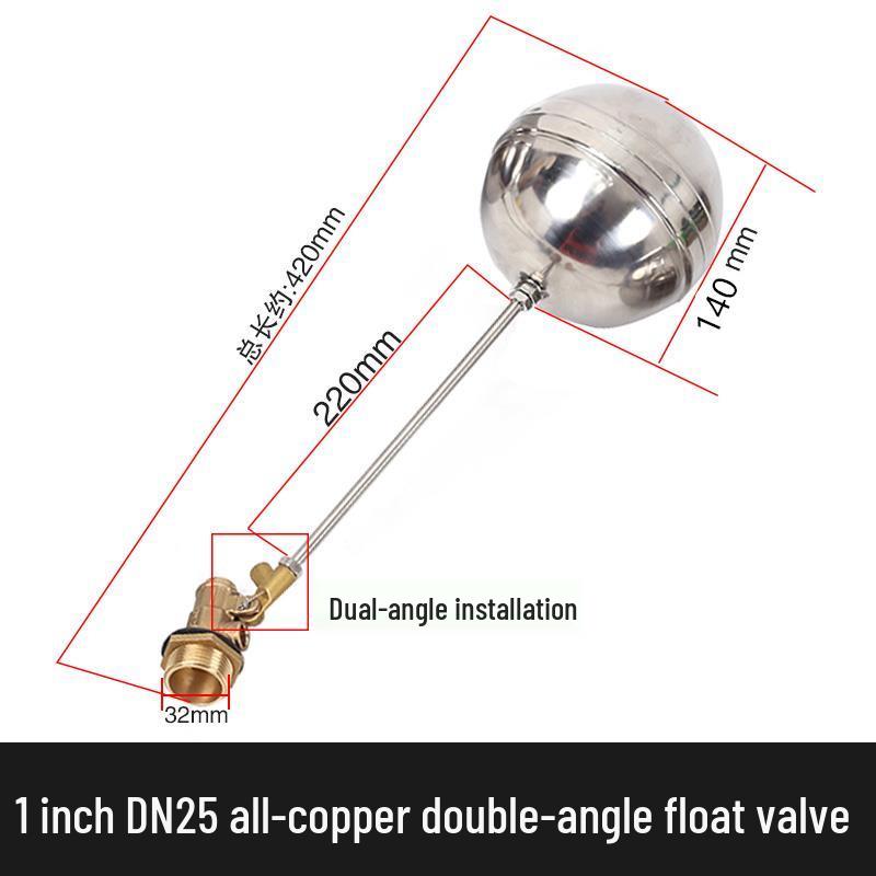 304 Stainless Steel Float Valve Water Level Controller for Tank/Tower, DN50 4-Point Inlet.