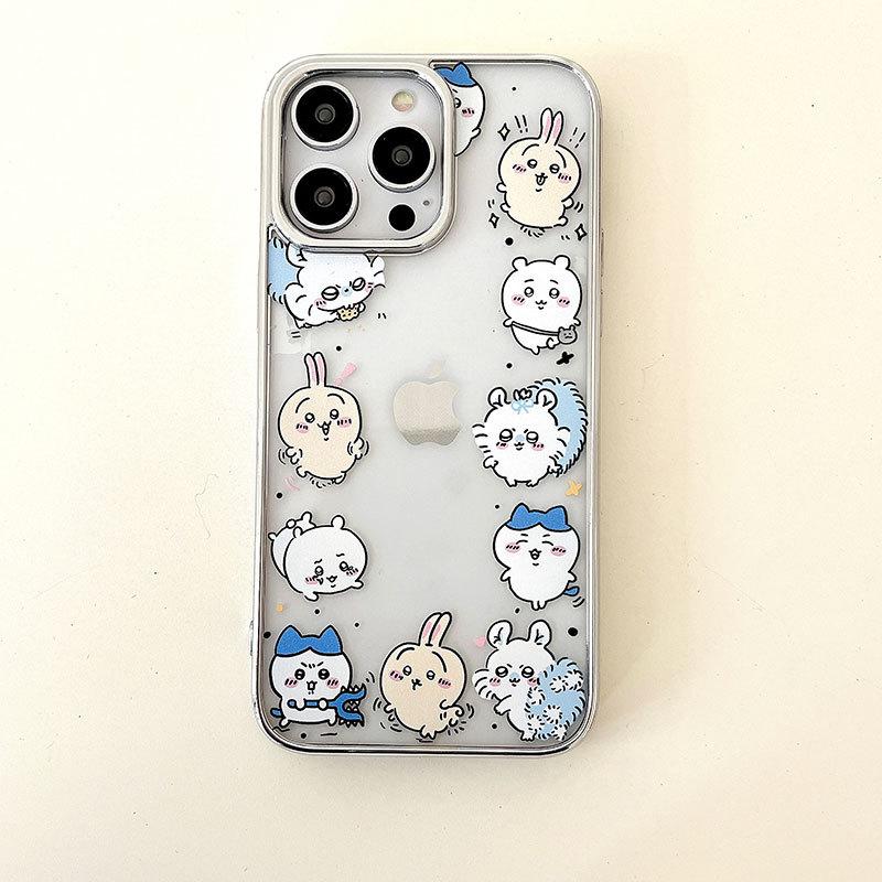 

Creative Cute Cartoon Electroplated Mobile Phone Case Suitable for Apple 16promax Anti Fall IPhone 15 Protective Case for Girls Apple 16PLUS