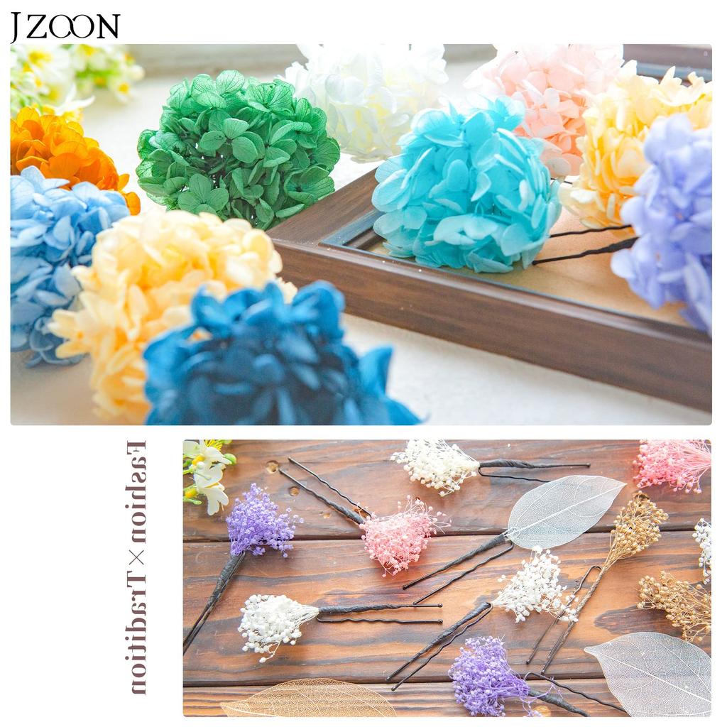 [JZOON] Hair Ornament for Coming-of-Age Ceremony, Dried Flowers, Mizuhiki (decorative cord), Gold Leaf, Silver Leaf, Baby's Breath, Braided Cord,