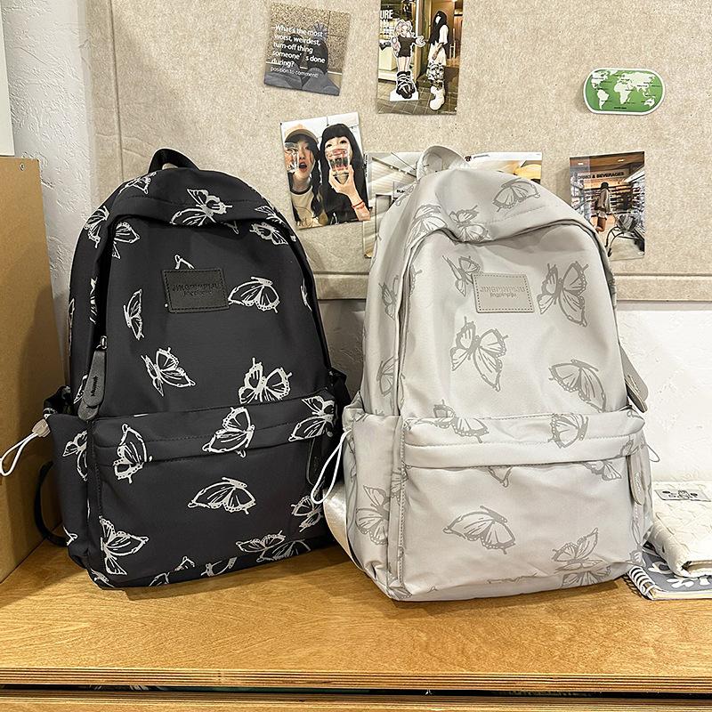 Sac à dos japonais ins Papillon Sac à dos pour étudiante Collège Lycée Sac d'école Capacité élevée Voyage Sac à dos léger