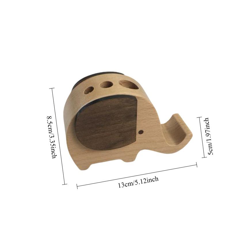 1 Stück Holzhandwerk Kreativer Elefant Stifthalter Studien-Organizer-Box Schreibtisch-Dekoration Abschlussgeschenk für Freunde & Klassenkameraden