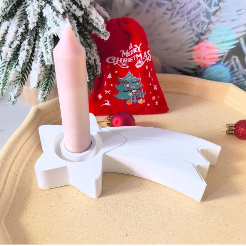 Star Silicone Candlestick Molds Heat Resistant For Epoxy Resin Candle Tealight Holder Christmas Home Decoration