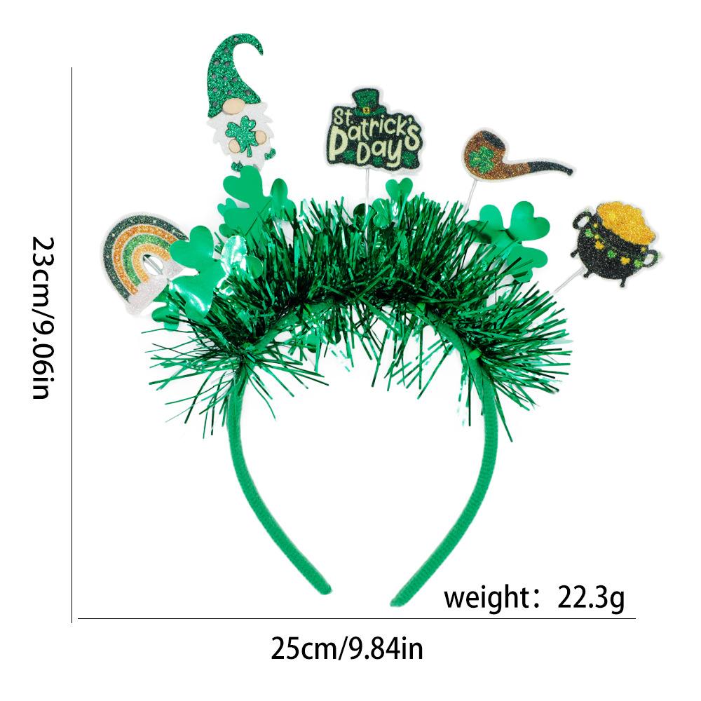 Cross-Border for St Patrick's Day Shamrock Irish Guardian Carnival Party Unisex Handmade Decorative Headband
