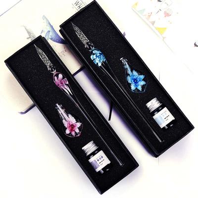 Glass Signature Dip Pen Fountain Crystal Sign Craft Collection Supply