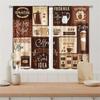 2pcs Farmhouse Kitchen Curtains Rustic Country Short Fork Spoon Knife Savor Vintage Window Treatment For Bedroom Living Room