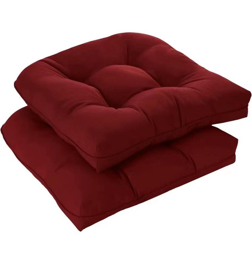 2Pcs/Set Low Back Wicker Chair Cushion Thicken Outdoor Furniture Garden Dining Patio Chair Cushion Seat Pad Backrest Cushion