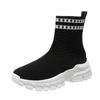 Fashion Women's Autumn Stretchy Knitted Ankle Boots Sock Style Slip on Retro Flat Sport Short Boots Female Shoes Botas De Mujer 2024