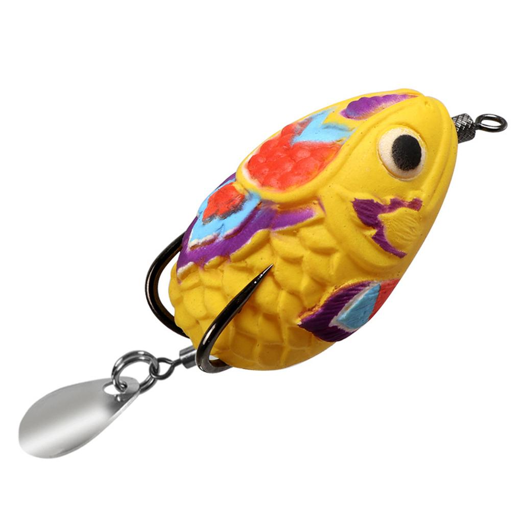 4.5cm 11g Ray Frog Crankbait Lures PVC Frog Lures Soft Frog Bait for Blackfish Fishing Lures with Double Hook & Blades