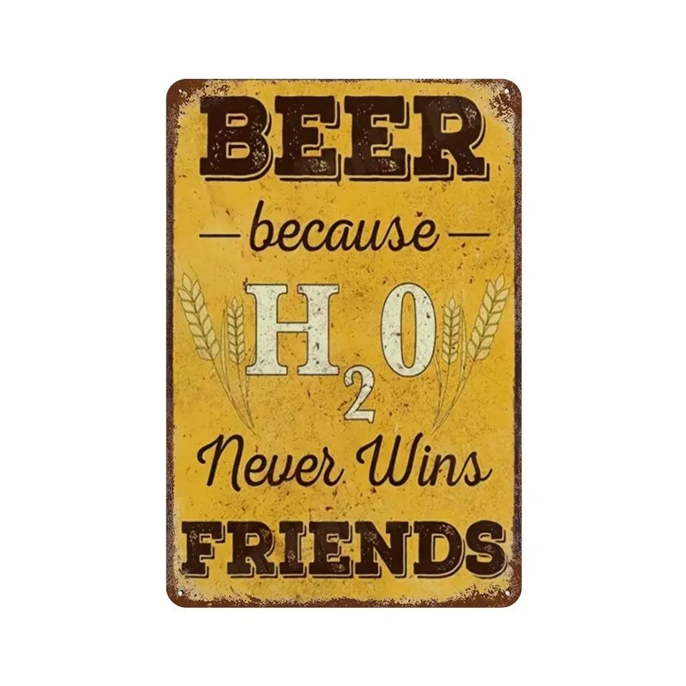 Vintage Drink Beer Aluminum Sign Alcohol Metal Sign Backyard Bar Retro Plaques For Man Cave Pub Cafe Club Rules Painting Deco