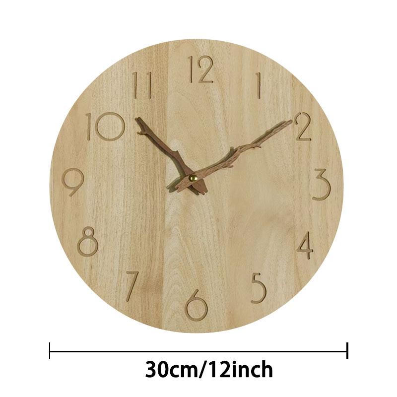 

Wooden Arabic Numeral Wall Clock Simple Round Wall Clock Silent Wall Clock No Ticking Living Room Bedroom Decoration Clock (Dark Khaki,12 inch) темного кольору хакі