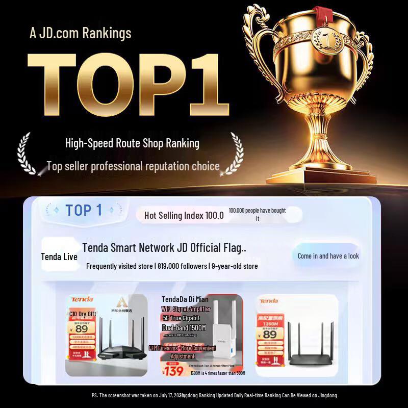 Tenda AX3000 WiFi 6 Dual-Band Gigabit Heim-Router (CN-Version)