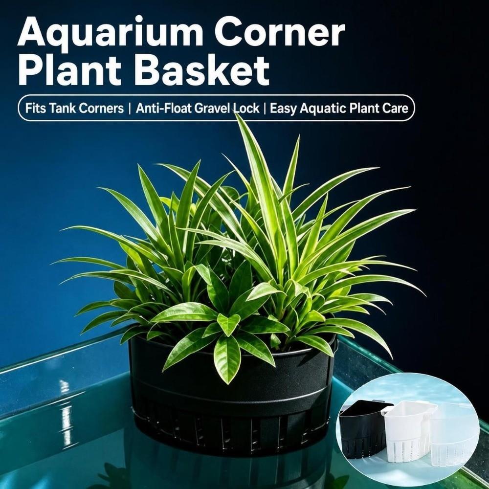 Plastic Fish Tank Planter Slotted Corner Plant Basket Hydroponic Plant Holder Hydroponic Planting
