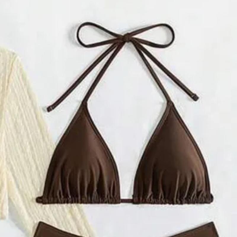 2025 Sexy Four-piece Women Swimsuit Long-sleeve Cover-up Swimwear Summer Solid Bikini Set Brazilian Beachwear Party Bathing Suit