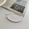 S925 Silver Retro Arc Clavicle Necklace: Women's Hollow Tube Semi-Circle Hip Hop Sweater Chain