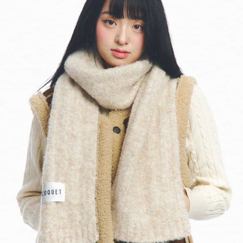 

COQUET HEAVY LONG CURLING BEIGE MUFFLER BEIGE