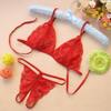 Open-crotch, lace-exposing, Sheer mesh  lace, extremely sexy, three-point realistic adult sex lingerie set, seductive clothing