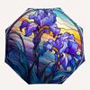 1pc Iris StainedGlass Compact Travel Leisure Umbrella, Automatic Folding Lightweight Windproof 8-Bone Reinforced Design, Portable for Backpa
