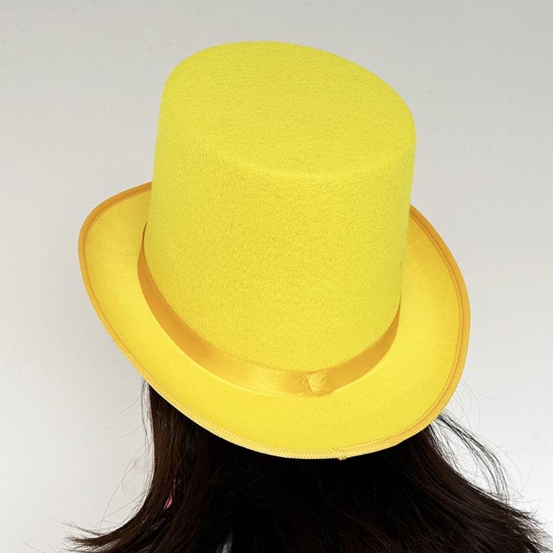 Universal Trilby Hat for Gentlemen Magicians Carnivals Trilby Hat Thicken Flat Top Hat for Gentlemen Casual Gathering