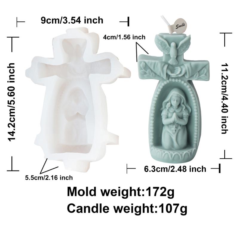 Silicone Mold Church Prayer Boy/Girl Shaped Wax Candle Molds Scented Aromatherapy Making Mould Handmade Ornament