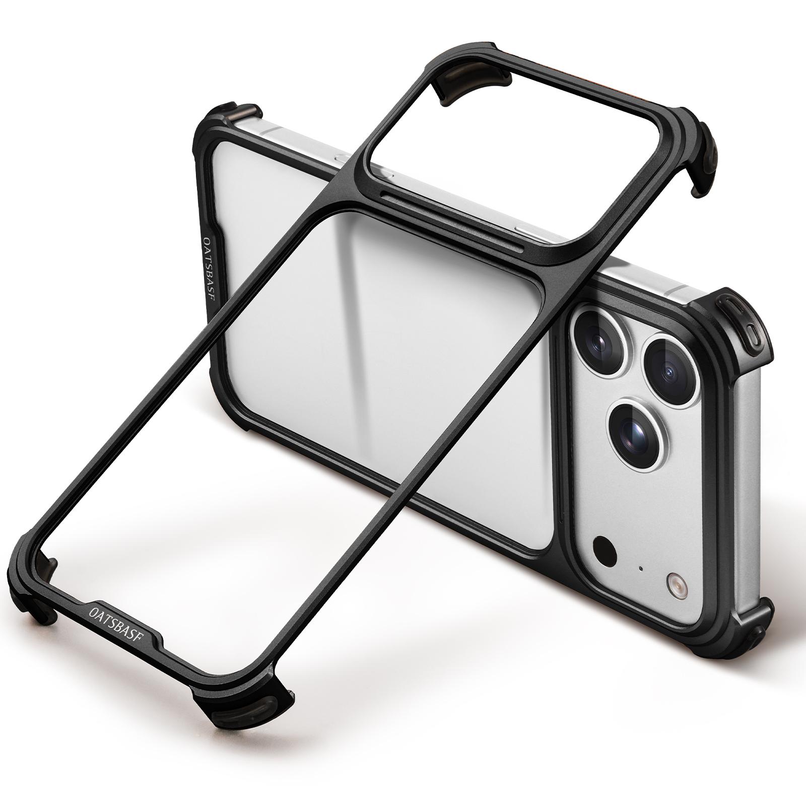 

Oatsbasf Metal Bumper Case for iPhone 17 Pro Max /17Pro Shockproof Shell No Back Design Protective Cover Compatible With MagSafe aluminum&iPhone17 Pro чорний