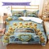 Trucks animals Pattern Bedding Quilt Set Quilt Cover Pillowcase Home Decoration Birthday Gift (1 * duvet cover + 2 * pillowcase, without core)