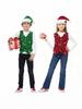 Christmas Elf Costume for Kids, Boys Girls Elf Outfit for Holiday Cosplay Stage Performance, Festive Green Red, Sizes 2-10